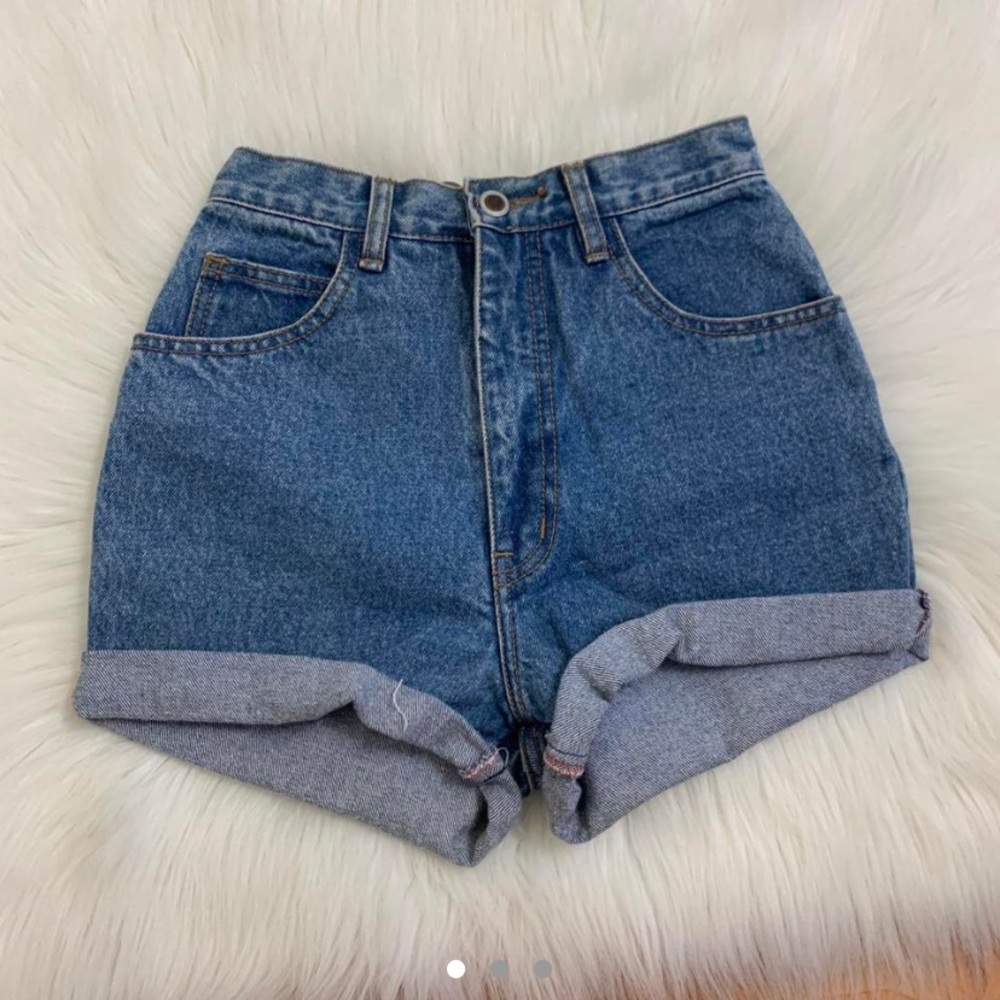 Vintage Blue Lion High Rise Shorts